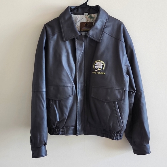 North American Hunting Club Jacket Mens Large Leather Life Member